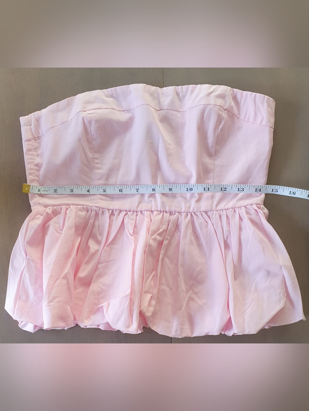 Forever 21 Light Pink Strapless Smocked Bustier Top